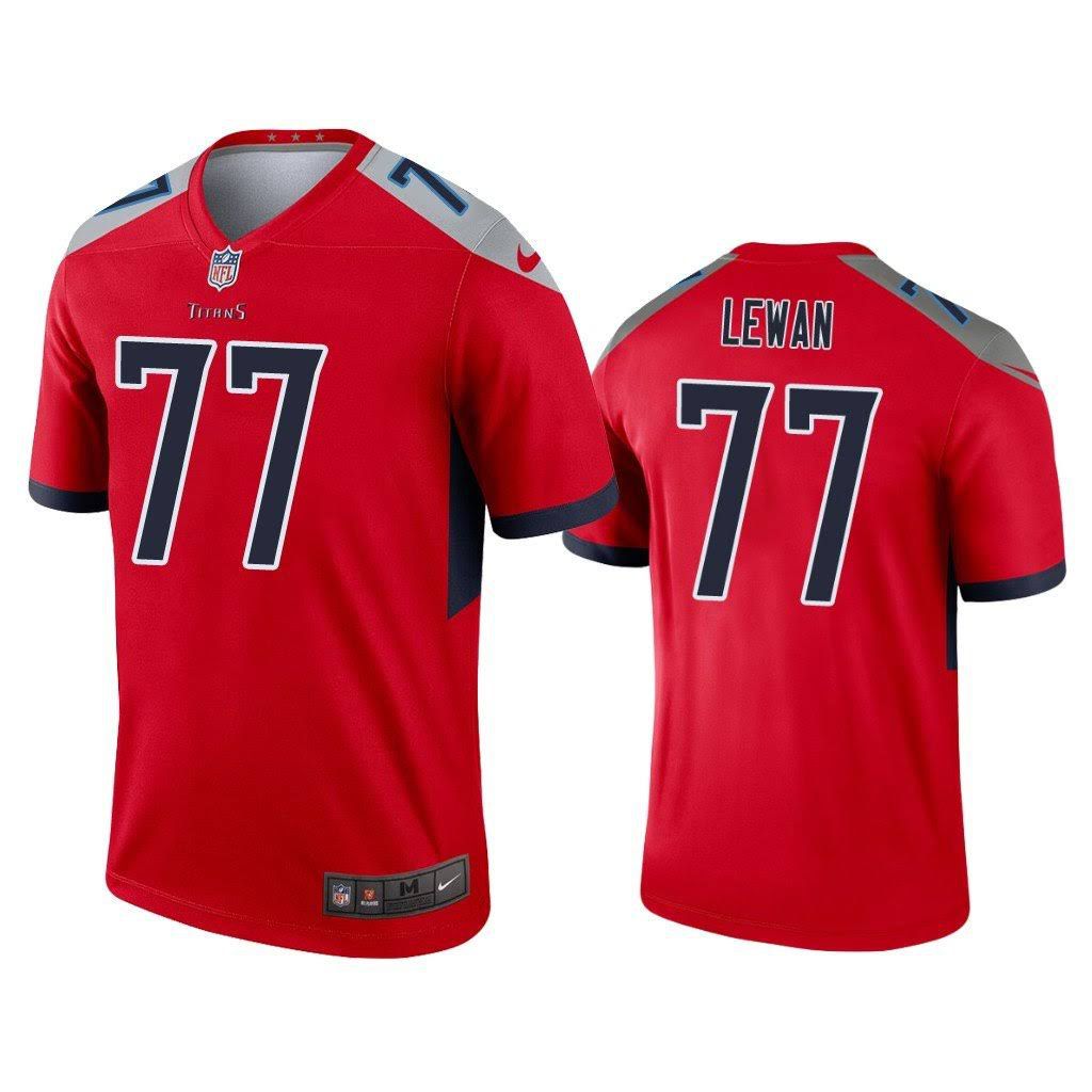 Men Tennessee Titans #77 Taylor Lewan Nike Red Inverted Legend NFL Jersey